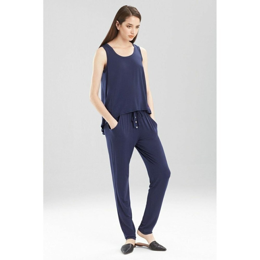 Josieโ Natori Womens Size XS Tees Swing Tank Top Sleep Shirt Navy Blue $38 809